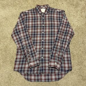 Billy Reid Men's Flannel Plaid Cotton Button-Down Shirt Size Medium Standard Cut